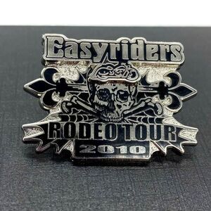 Easyriders Motorcycle Rodeo Tour Skull Biker Double Back Pin 2010